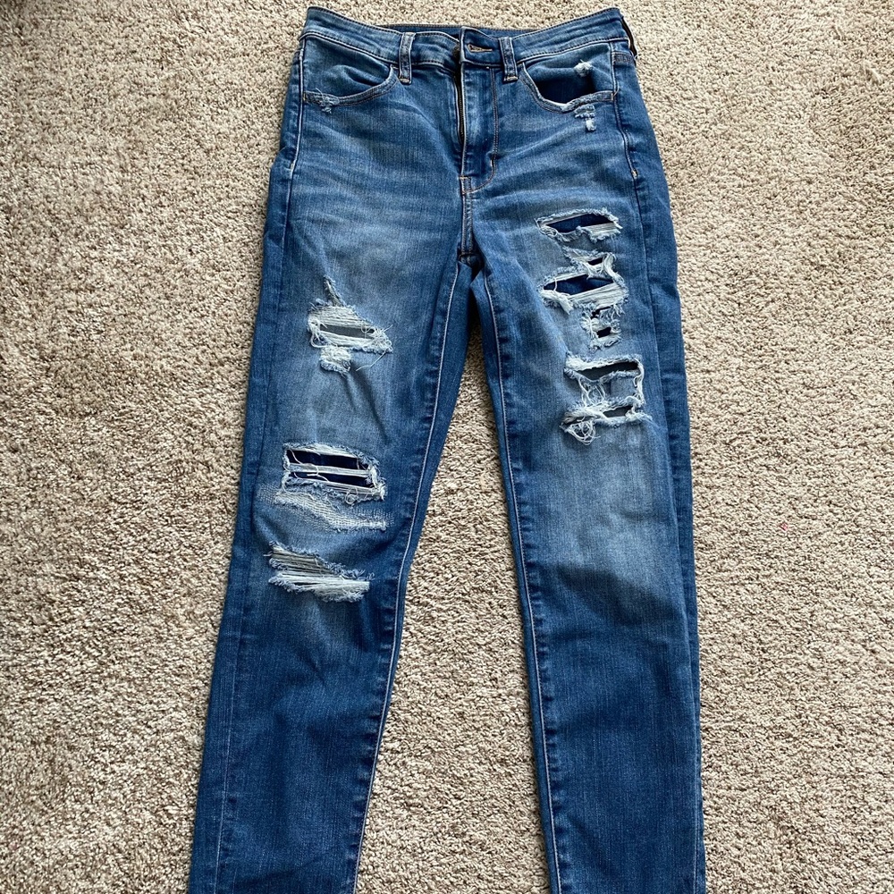 American Eagle Ripped Blue Jeans